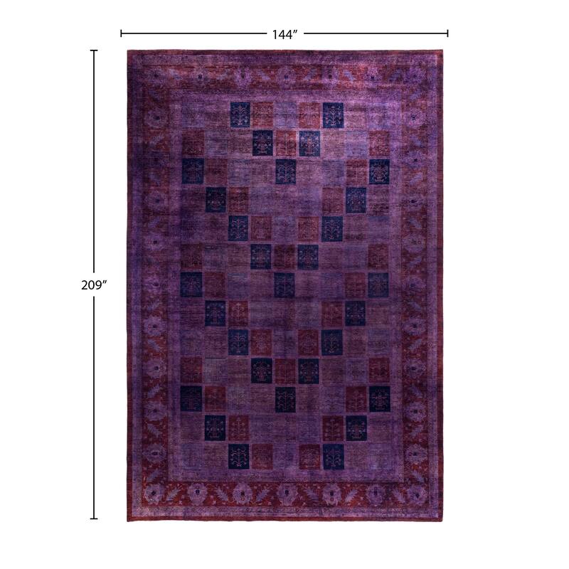 Overdyed One-of-a-Kind Hand-Knotted Area Rug - Purple - 12' 0" x 17' 5"