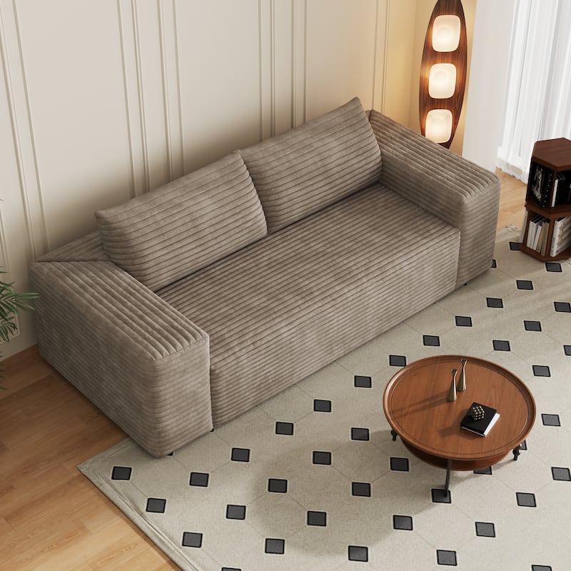 78.8" Corduroy Loveseat Sofa - Deep Seat, No Assembly Required, for Living Room, Bedroom, Apartment