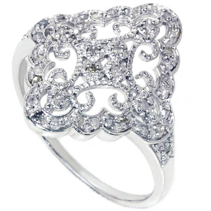 1/5ct Vintage Diamond Ring White Gold