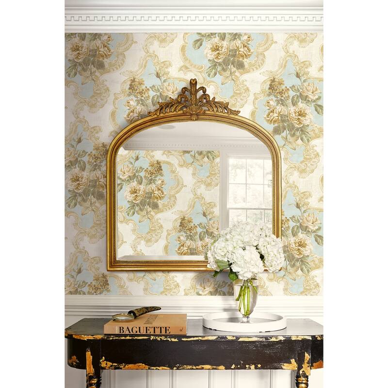 Seabrook Designs Whitacker Rose Damask Unpasted Wallpaper