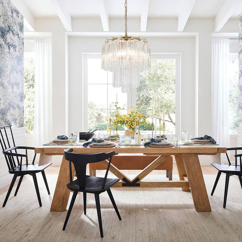 3-Light Modern Clear Textured Tronchi Glass Chandelier
