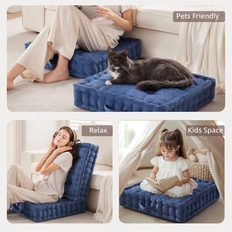Intelligent Design Azza Poly Chenille Square Floor Pillow Cushion