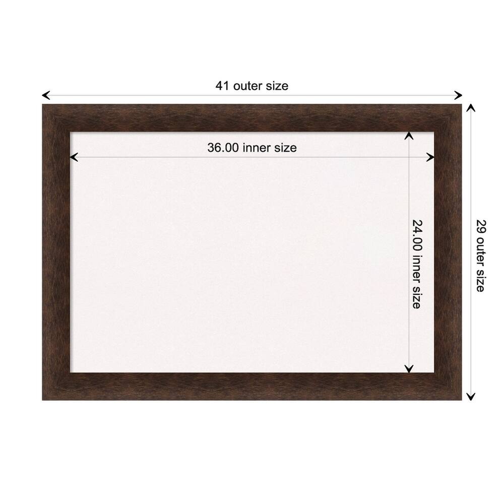 Warm Walnut Wood Framed White Corkboard Bulletin Board