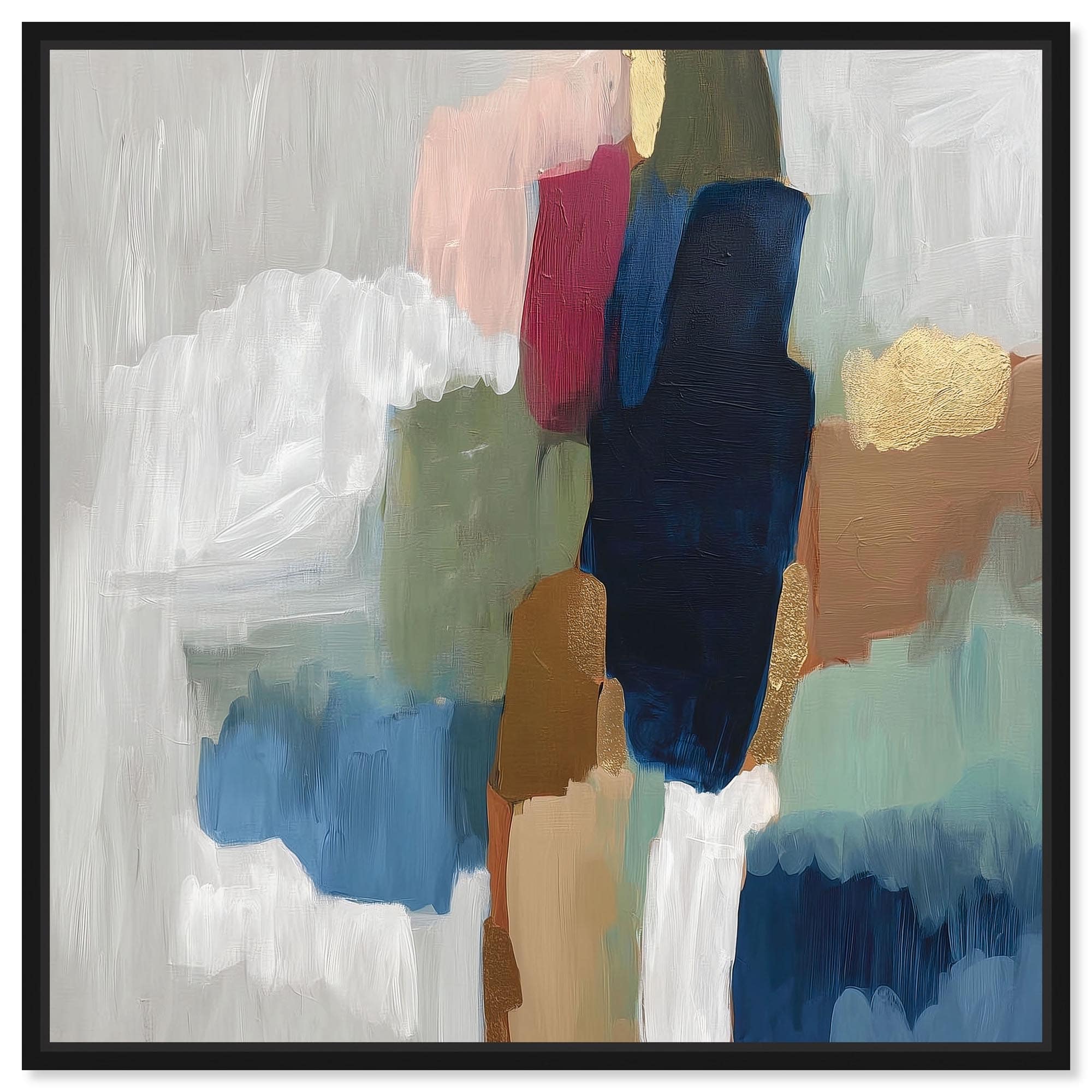 Jewel Tones II Blue Gold Art Framed Canvas Print by Art Remedy