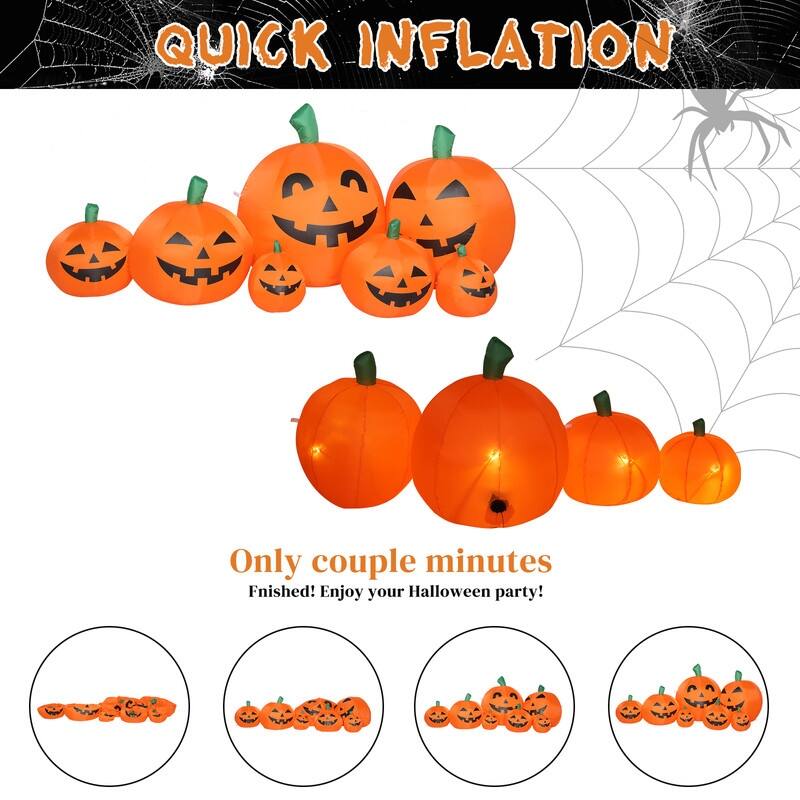 7pcs LED Pumpkin Inflatable Halloween Decoration
