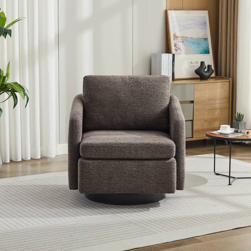 Modern 31.5" Chenille 360° Swivel Accent Chair with Solid Wood Frame for Living Room