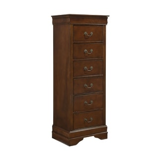 Traditional 7 Drawers Lingerie Chest with Brown Cherry Finish - Bed ...