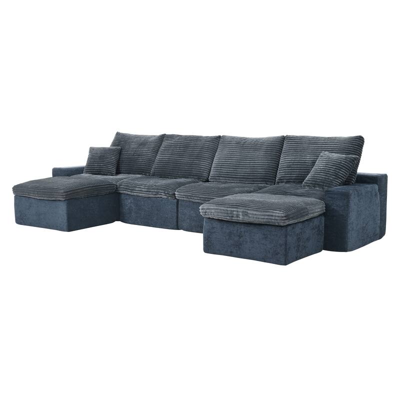 142" Modular U-Shaped Sectional Sofa, DIY Combination, No Assembly
