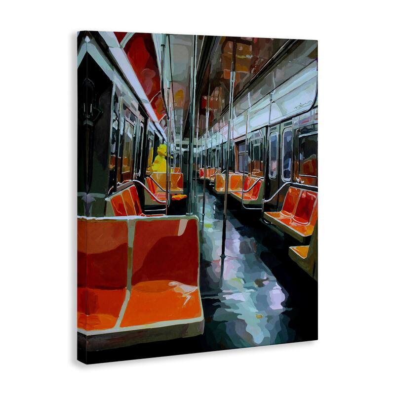 Stupell Bird Character in Subway Train Canvas Wall Art Design By Keith Thomson