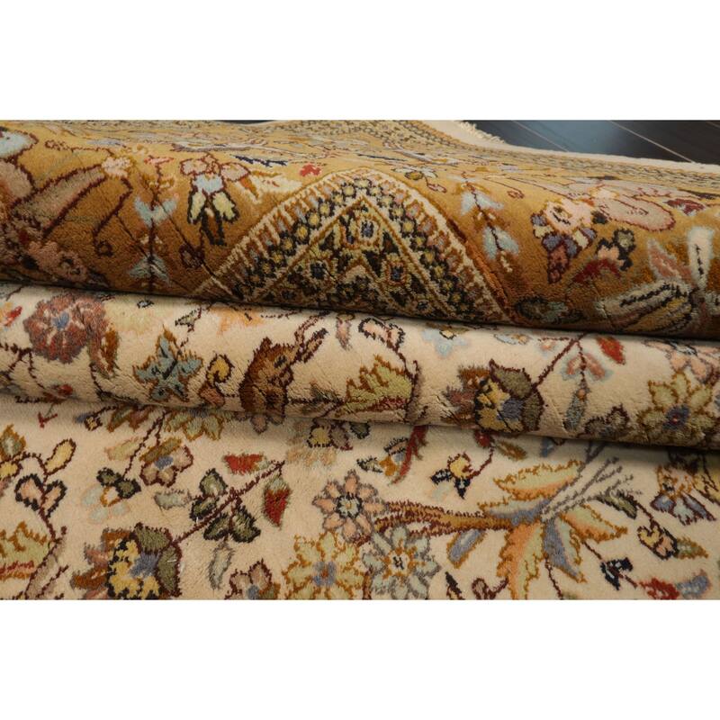 9x13'9'' Hand Knotted Ivory Wool Traditional Vintage Area Rug - 9' x 13' 9''