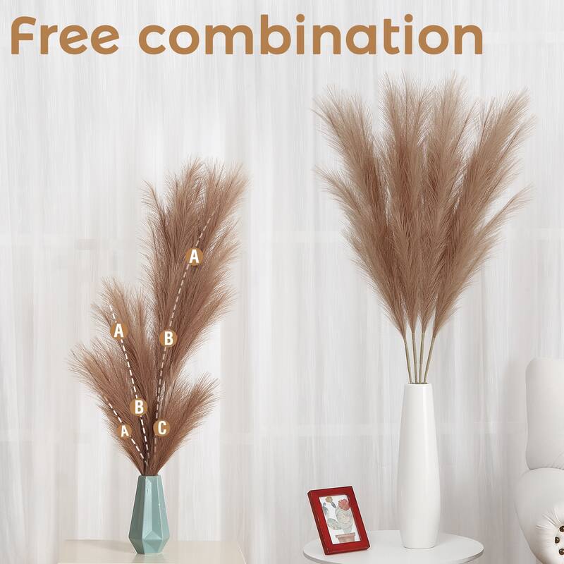 4 PCs Extra Large Faux Pampas Grass Decor
