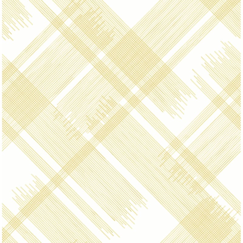 A-Street Prints Zag Yellow Modern Plaid Wallpaper