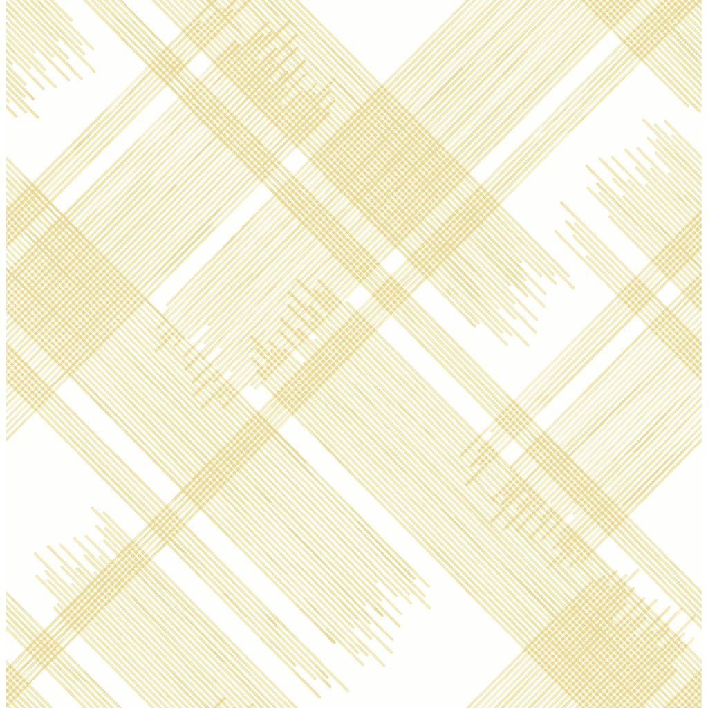 A-Street Prints Zag Yellow Modern Plaid Wallpaper