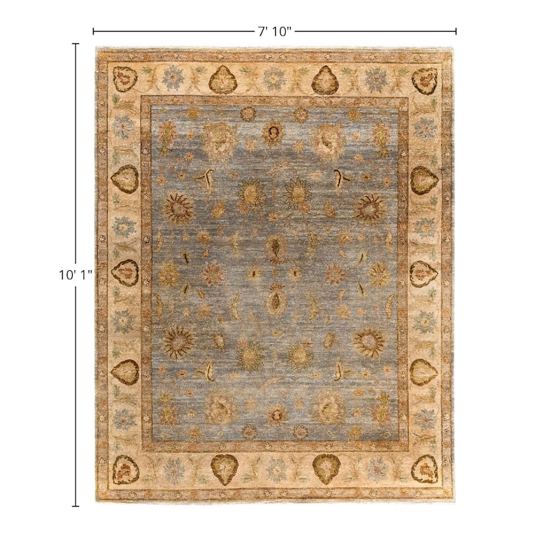 Oushak One-of-a-Kind Handmade Area Rug, Gray - 7' 10" x 10' 1"