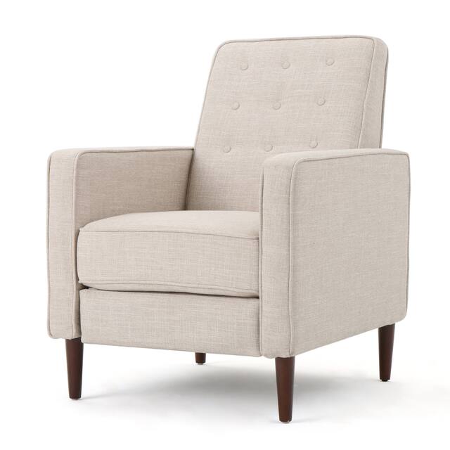 Mervynn Mid-Century Modern Button Tufted Fabric Recliner by Christopher Knight Home