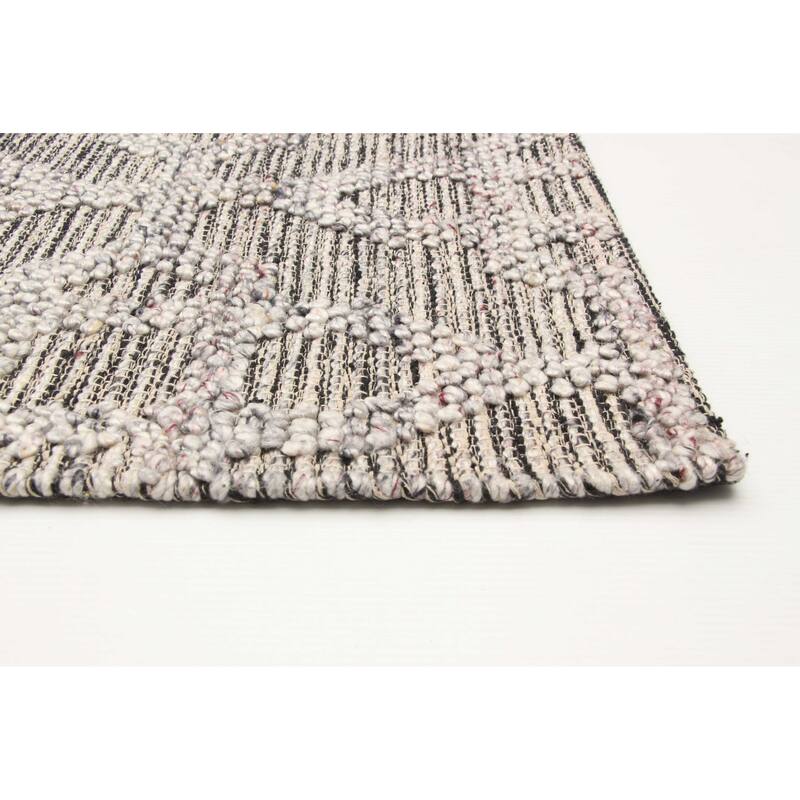 ECARPETGALLERY Braid weave Sienna Grey Wool Rug - 5'2 x 7'3