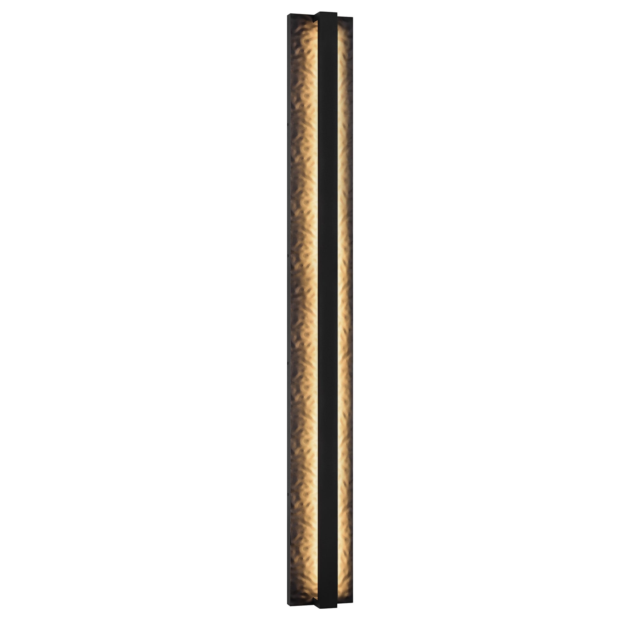 Outdoor LED Wall Light Handmade Textured Linear Black Wall Sconces