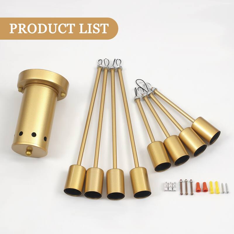 8-Light Modern Semi Flush Mount Sputnik Ceiling Light for Kitchen Bedroom Dining Room