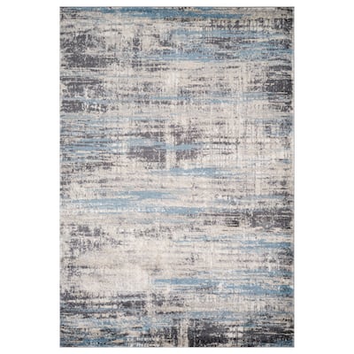 Avant Blue Abstract Power-Loom Area Rug 2' x 3'