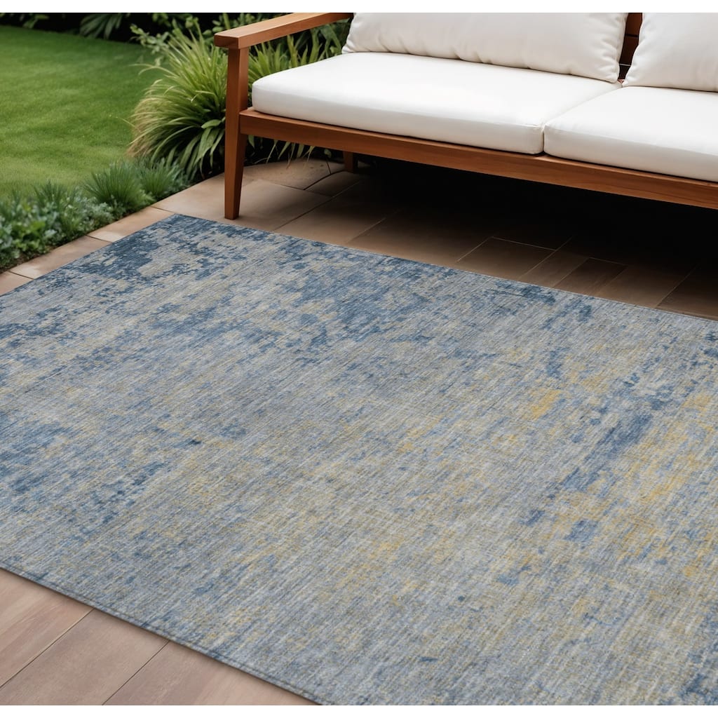 HomeRoots Abstract Transitional Rectangle Outdoor Rug