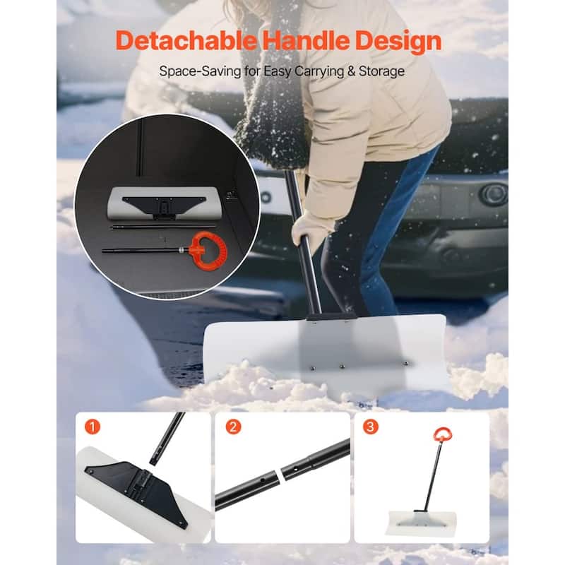 Plastic Snow Shovel with Widened Blade and Textured Anti-Slip Handle for Easy Snow Removal