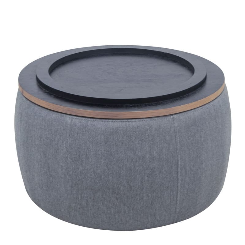 Round Storage Ottoman for End Table