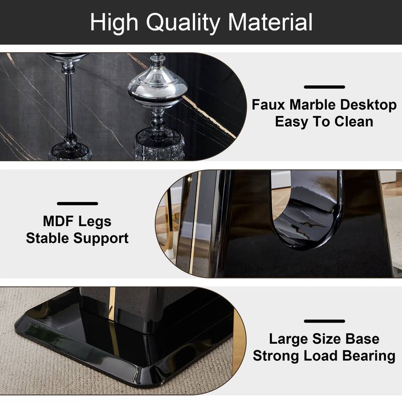 marble tabletop dining table with Ushaped MDF legs On Sale Bed