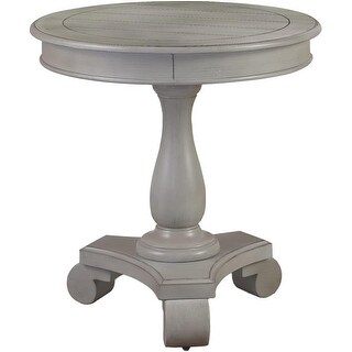 Antique Round End Table, Grey Wood, 26 Inch Diameter, 27 Inch Height ...