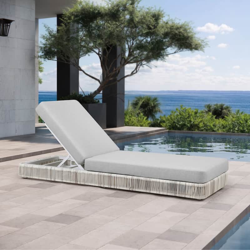 The Laze Moderno Outdoor Chaise Lounge - N/A - Ivory Driftwood