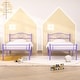 preview thumbnail 27 of 32, VECELO Twin Size Metal Bed Frame Set of 2 Victorian Style Kids Beds with Heart Pattern Headboard No Box Spring Needed Purple - Twin