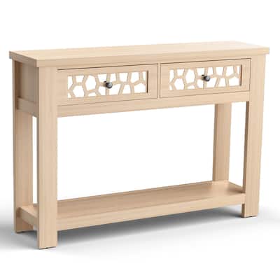 Gymax 2-tier Console Entryway Table w/ Drawers for Living Room