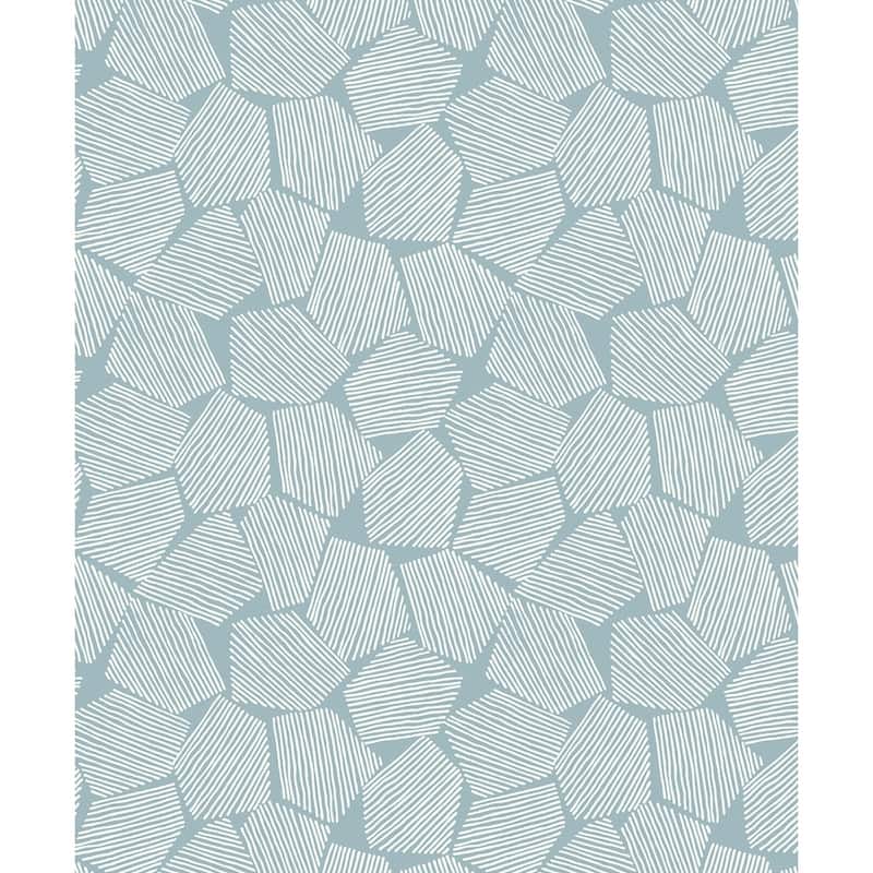 Seabrook Designs Liberta Glass Beaded Non-Woven Unpasted Wallpaper - 20.9 in. W x 33 ft. L - Blue Skies
