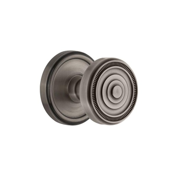 Grandeur GEOSOL_PRV_234 Georgetown Solid Brass Rose Privacy Knob Set with Soleil Knob and 2-3/4" Backset