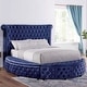 preview thumbnail 10 of 18, Furniture of America Shendae Glam Tufted Velvet Storage Footboard Round Platform Bed
