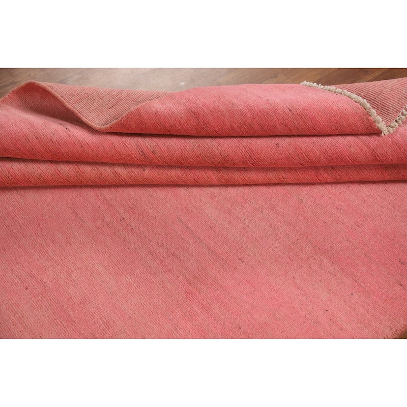 Modern Pink Gabbeh Oriental Area Rug Handmade Wool Carpet - 5'4"x 7'8"