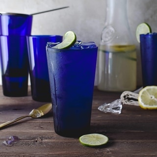 Libbey Cobalt Flare Tumbler Glasses, 17.25-ounce, Set of 8 - Set of 8