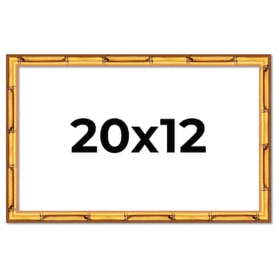 20x12 Frame Gold Bamboo Solid Wood Picture Frame | 1 Inch Moulding