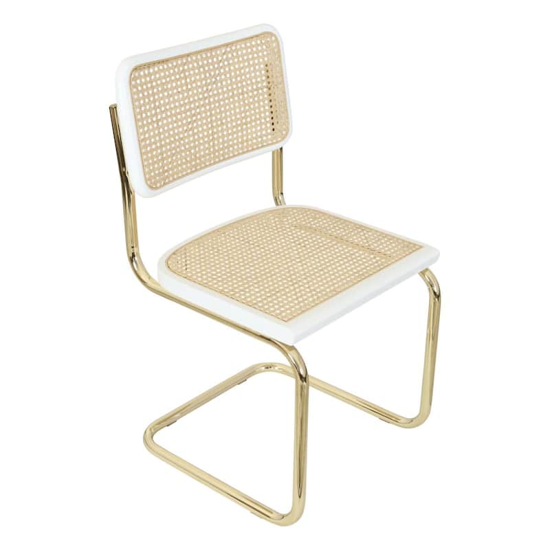 Breuer Chair Company Marcel Breuer Cesca Cane Cantilever Side Chair w/ Brass Steel Frame (Various Wood & Cane Colors)