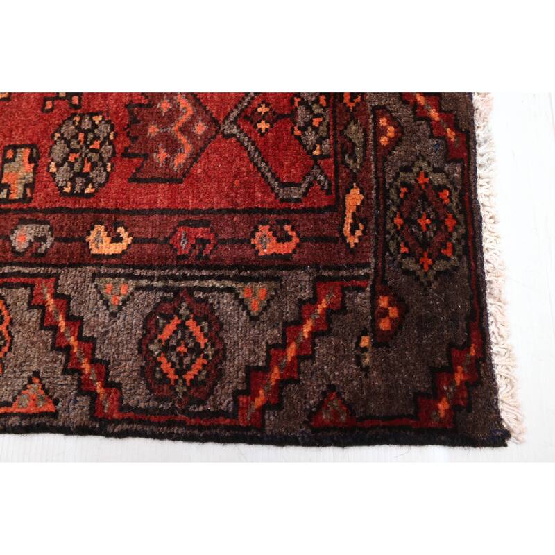 ECARPETGALLERY Hand-knotted Andelz Black, Red Wool Rug - 4'0 x 7'3