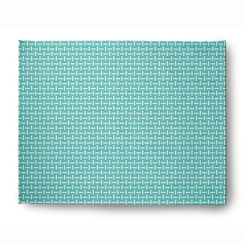 Woven Stitch Soft Chenille Rug - 8' x 10' - Aqua