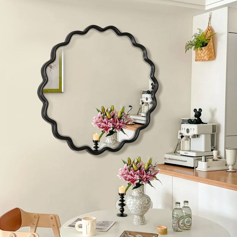 Solid Wood Wavy Mirror