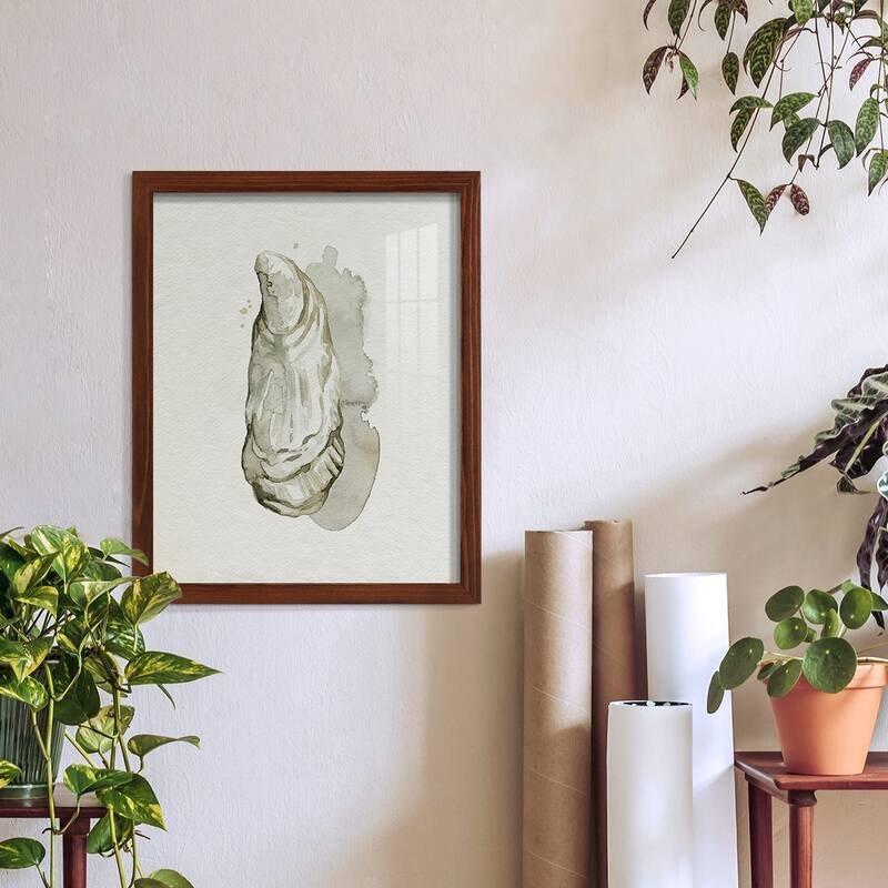 Oysters on the Bay I -Framed Print w/glass-Cherry Red