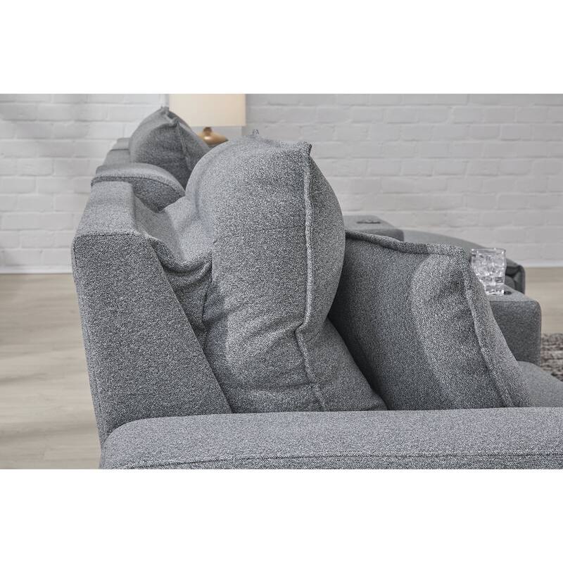 Signature Design by Ashley Modmax Gray 3-Piece Power Reclining Sectional with Chaise - 100" W x 63" D x 41" H