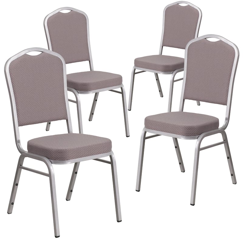 4 Pack Crown Back Stacking Banquet Chair