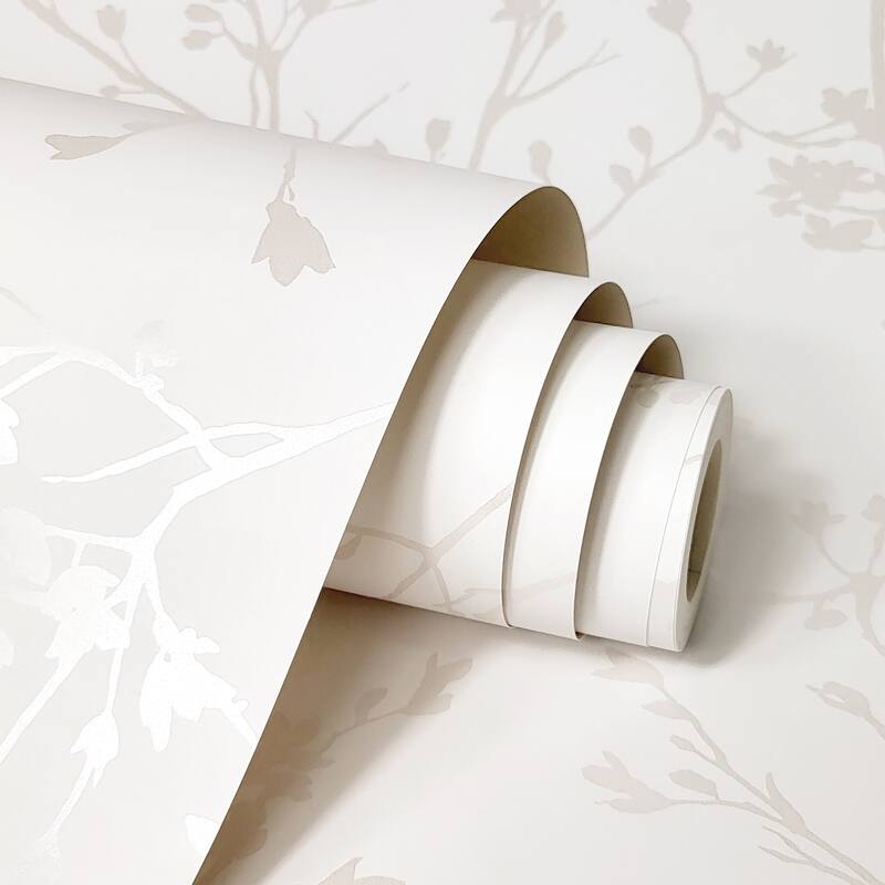 Fine Decor Cosima White Sprig Wallpaper