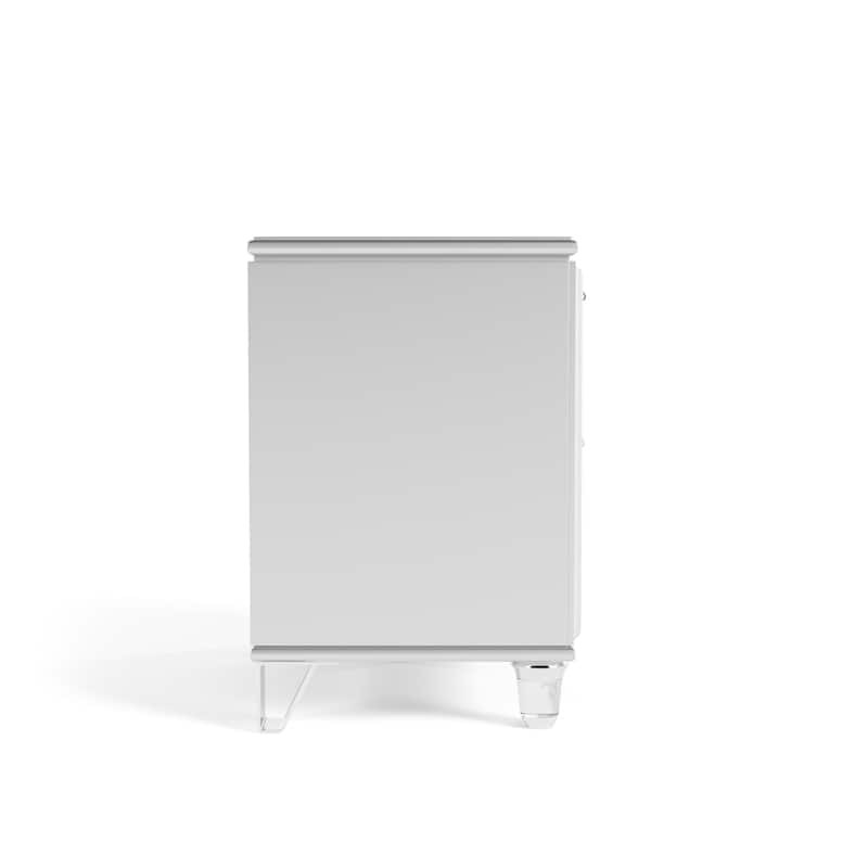 Furniture of America Angrove Modern Silver Wood 2-Drawer Nightstand