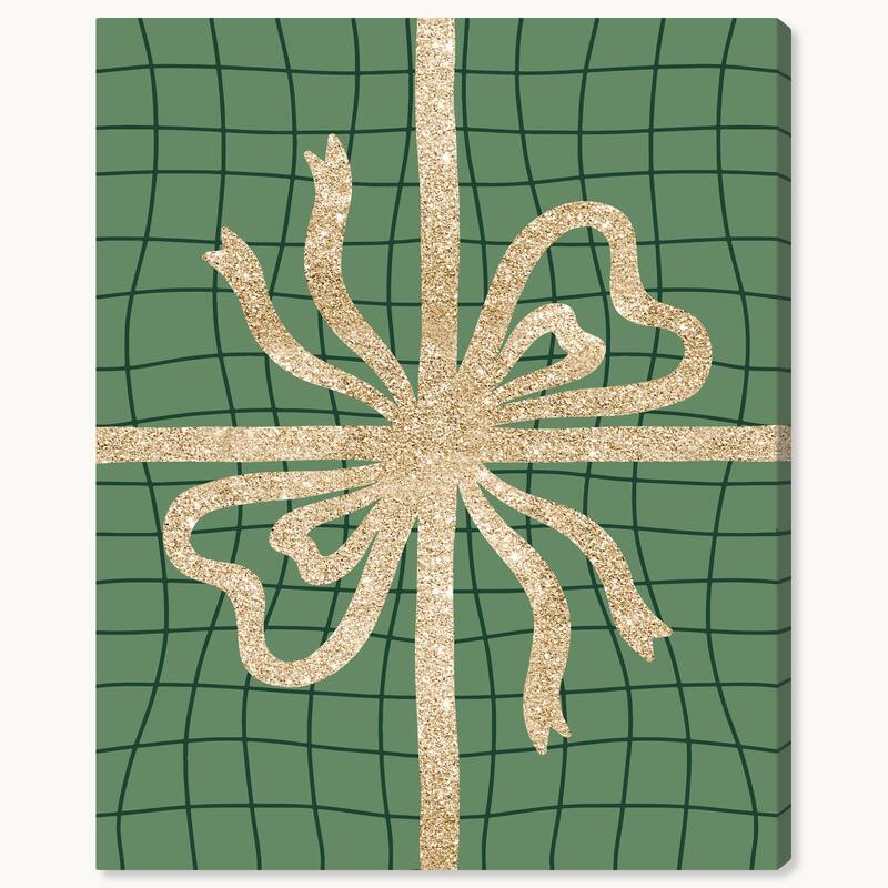 Wynwood Studio Canvas Holiday and Seasonal Gift Wrap Treasures Gold Glam Wall Art Canvas Print