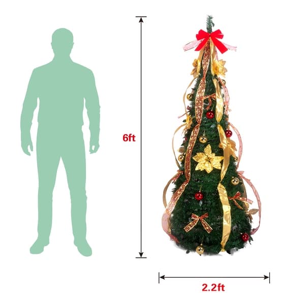 6ft PopUp PreLit Christmas Tree with ColorChanging Lights 6 Foot