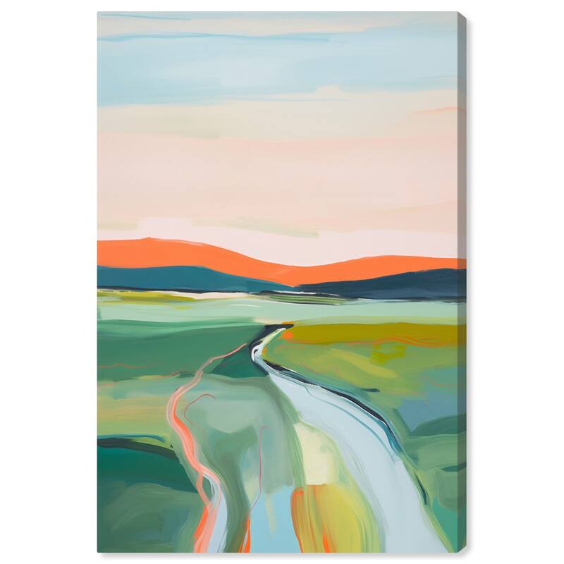 Wynwood Studio Nature and Landscape River Route Green and Modern & Contemporary Wall Art Canvas Print