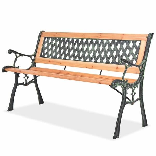 Shop Vidaxl Patio Wooden Garden Bench W Backrest Outdoor Vintage Diamond Design Overstock 25736186